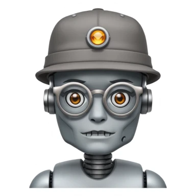 glasses tattoed robot with hat  sticker