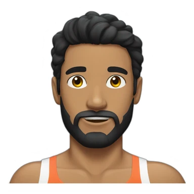Swimmer googles muscles black hair and beard sticker