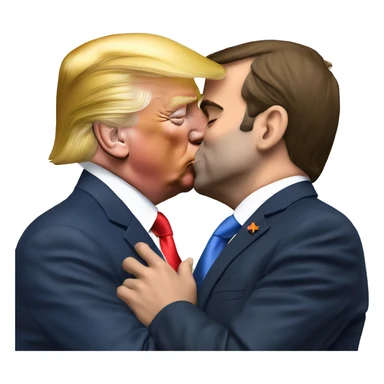Emmanuel macron kissing Donald Trump sticker