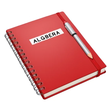 cuaderno rojo que diga algebra sticker