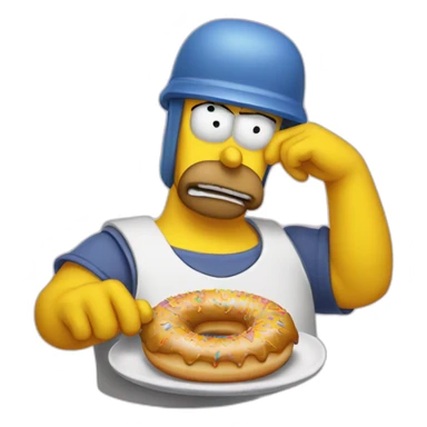 Homer qui mange un donut sticker