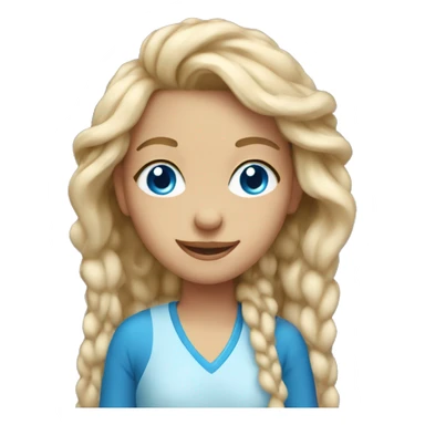 smiling girl with hoop earrings and blue eyes  sticker