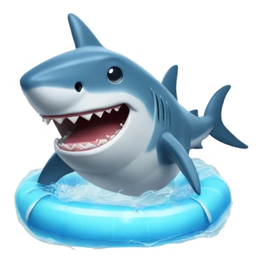 Shark with a floatie on it sticker