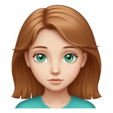 Une fille aux yeux de couleur bleu vert et aux cheveux châtain clair  sticker