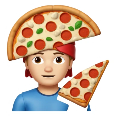 Roblox noob with a pizza on his head sticker