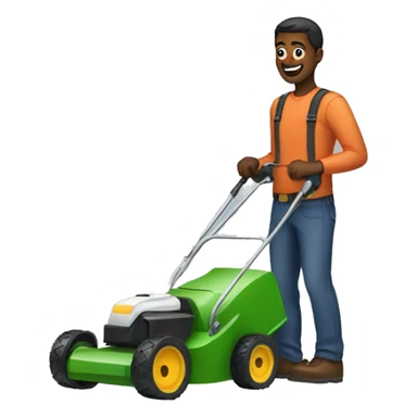 Guy with lawnmower sticker