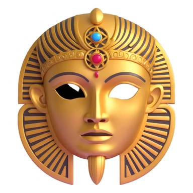 golden Anunnaki mask with ancient engravings sticker