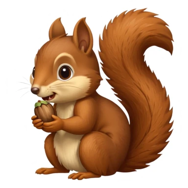 Long toothed squirrel swallows acorn, sleep sticker