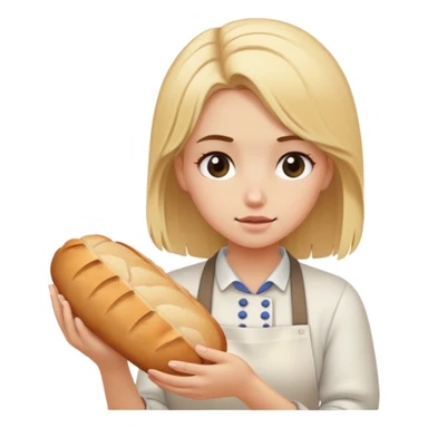 Sick blonde hair girl baking bread sticker