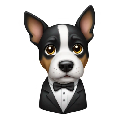 Dog wearing tuxedo sticker