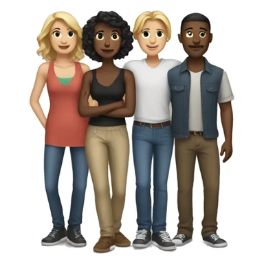 6 woman and 2 guys  sticker