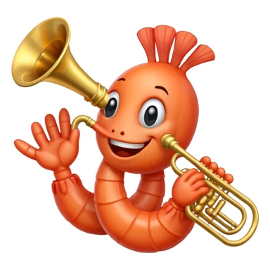 shrimp playing the trumpet sticker