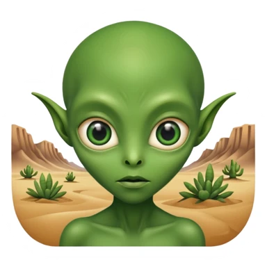 alien living in desert, just face  sticker