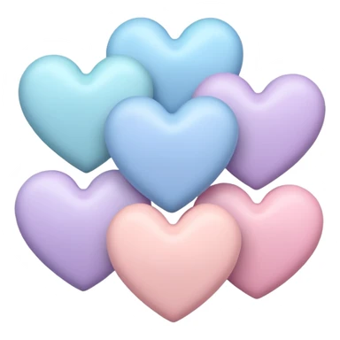 Pastel color hearts sticker