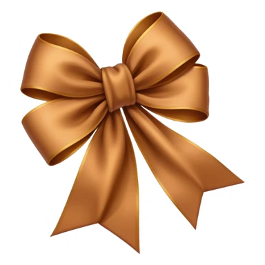 Brown ribbon and white sticker