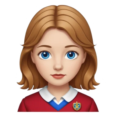 female with scottish red attire and dark blonde hair and blue eyes sticker
