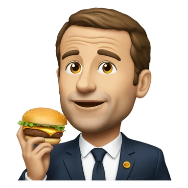 macron eat burger  sticker