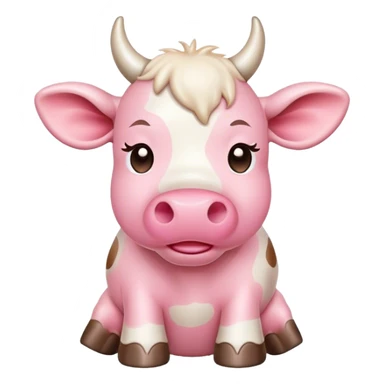 Pink kawaii cow  sticker