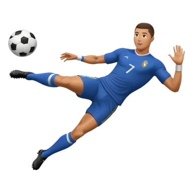 Ronaldo doing a bicycle kick with football sticker