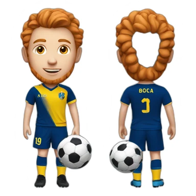 young-ginger-soccer-player-boca-jrs-jersey sticker