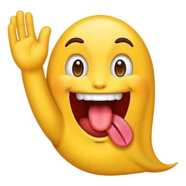 Excited ios emoji tongue waving around sticker