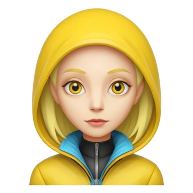 Lady Alien with yellow jacket, Half body. sticker