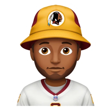 Washington Redskins hat on a man emoji sticker