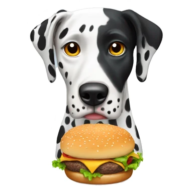 Dalmation with burger  sticker