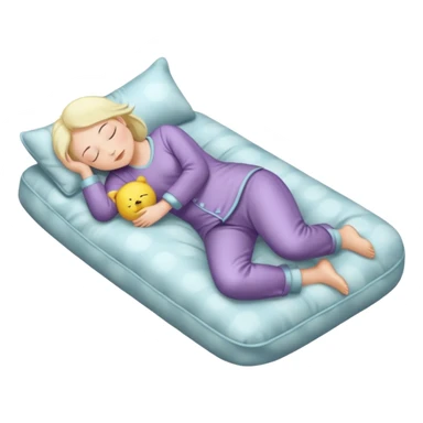 sleeping figure on pillow, full body sticker