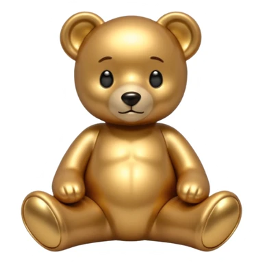 gold metal tedy bear sticker
