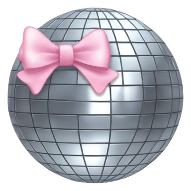 Disco ball with a baby pink bow  sticker