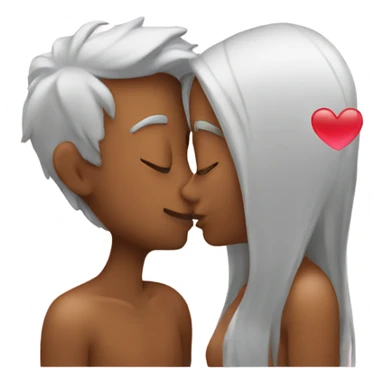 Kiss with a heart sticker