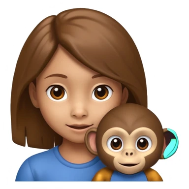 8 year old child girl look like 🐒 sticker