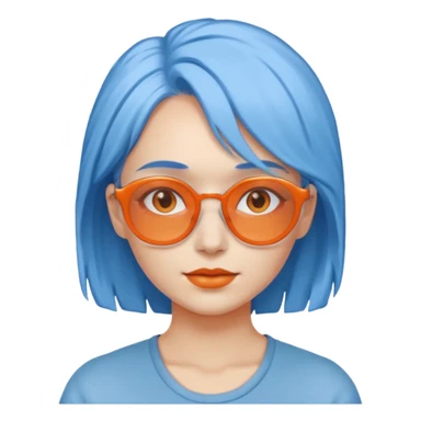 blue skinned orange glassed woman sticker