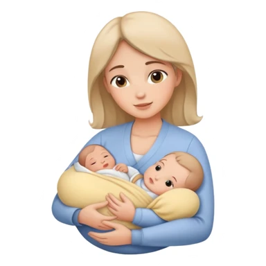 Mother cradling and nursing infant, caring pose sticker