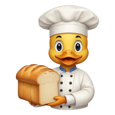 duck serving a loaf of gluten bread sticker