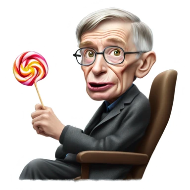 Stephen hawking licking a lollipop sticker