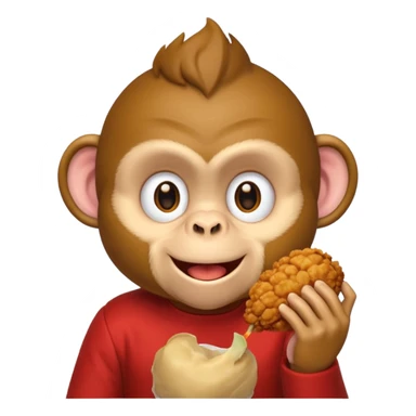 make a monkey eating kfc sticker