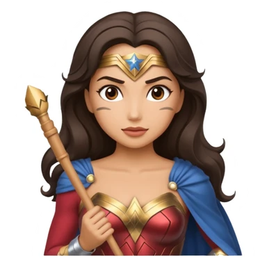 Wonder Woman holding white orchestra baton sticker
