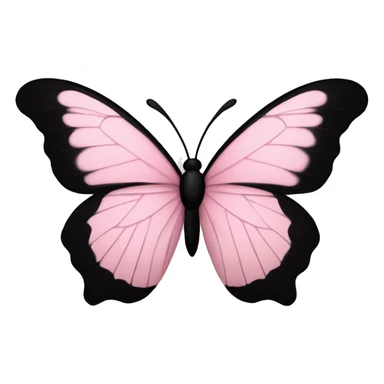 Pastel pink black butterfly sticker