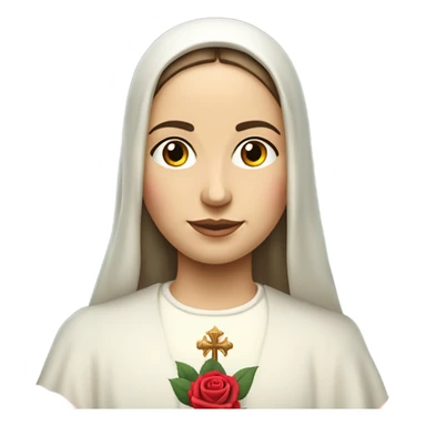 Sainte Terese of Lisieux avec bouquet de Rose vrai visage sticker