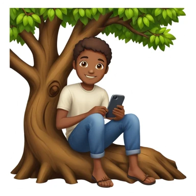  un jeune africain assis sur un arbre sticker