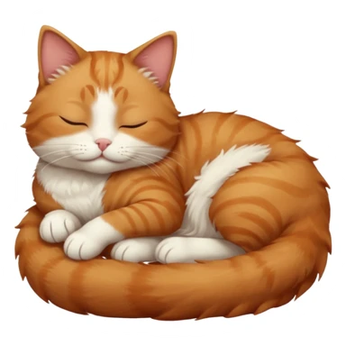 ginger and white small cat eyes closed lying down in weird position sticker
