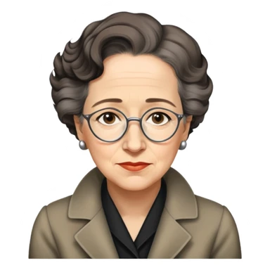 portrait of Hannah Arendt, no glasses, neutral background sticker