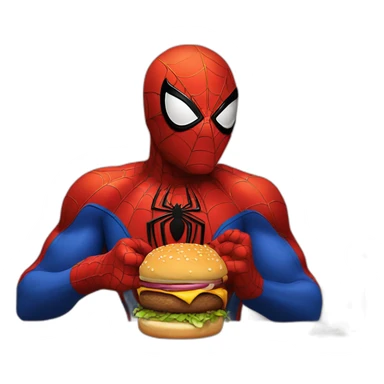 Spider-Man eating hamburger sticker