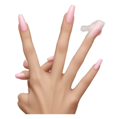 feminine pale hand with baby pink nails holding smoking palo santo realistic soft textures sticker