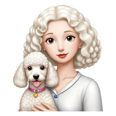White Standard Poodle and Women sticker