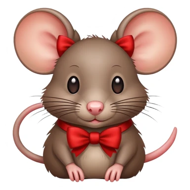 a rat with a bow sticker