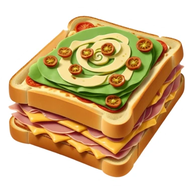 pistachio cream(main), jambon beurre(like flower), pizza sticker