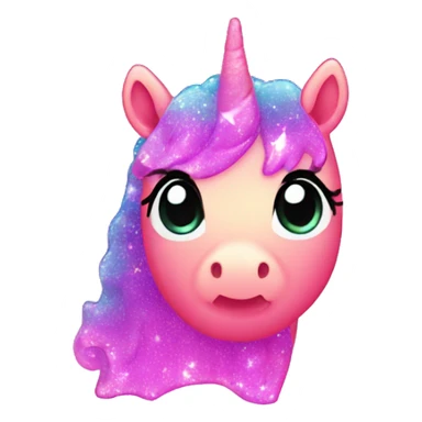 Kawaii neon star glitter jelly horse emoji    sticker